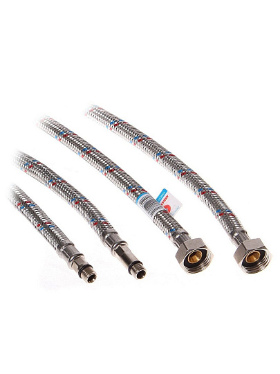 Подводка для воды М10-1/2&quot;х0.3 м, пара, латунь, AquaLine