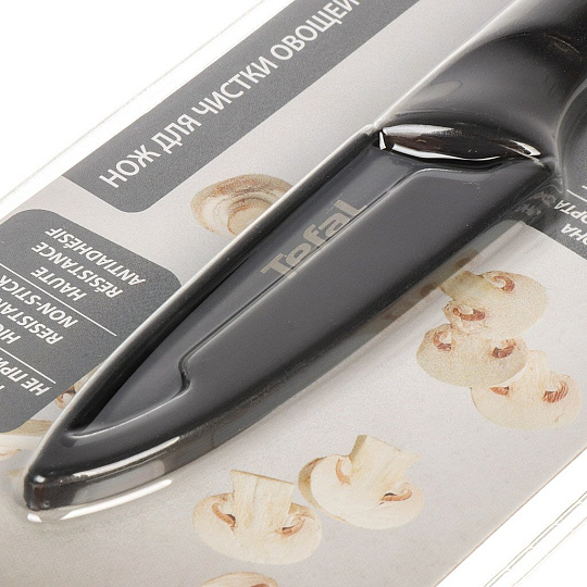 Нож кухонный Tefal, Collection, для овощей, нержавеющая сталь, 9 см, рукоятка пластик, K1560676