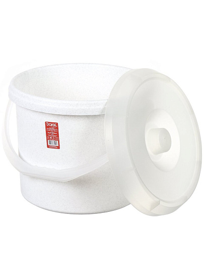 Ведро пластик, 15 л, с крышкой, в ассортименте, хозяйственное, Darel, 20115