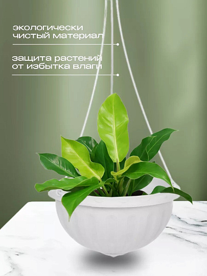 Кашпо подвесное 8 л, белое, Альтернатива, Джулия, М1458