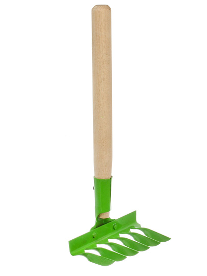 Грабли витые, 6 зуб, сталь, HouseLoft, клепанная тулейка, садовые, черенок деревянный, ГВ6КЛ01