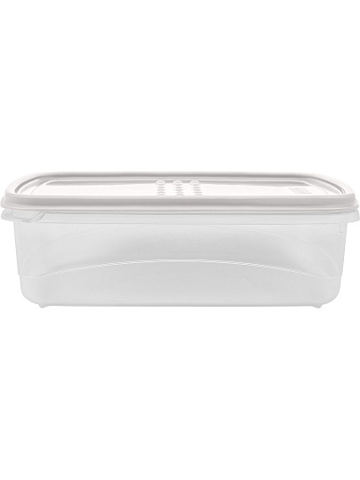 Контейнер пищевой пластик, 1.3 л, 20.2х15х6 см, пепельный жемчуг, прямоугольный, Plast team, Pattern Flex, PT113211024