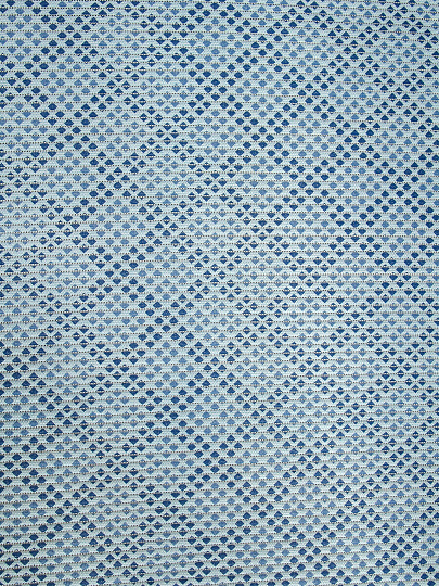 Коврик для ванной, антискользящий, 0.8х15 м, вспененный ПВХ, сетка, сине-белый, Dekomarin, 258A, квадраты