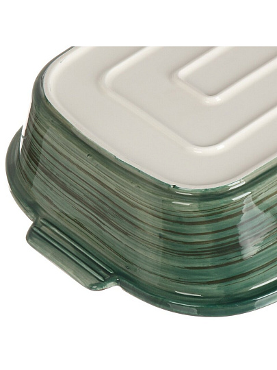 Форма для запекания керамика, 23.5х34.4х6 см, 2 л, прямоугольная, Малахит, Y4-9040