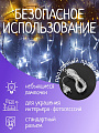 Гирлянда 120 ламп, 1.5х1.5 м, 8 режимов, Занавес, холодный белый свет, прозрачная, в помещении, сетевая, SY20L-10 - фото 2
