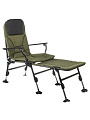 Кресло складное 120х55х40 см, с подставкой для ног и подлокотниками, карповое, 150 кг, DS-C03 - фото 6