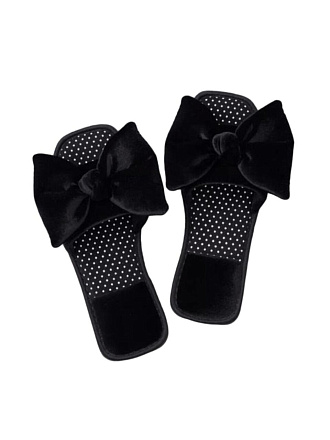 Тапки для женщин, черные, р. 38, Бант