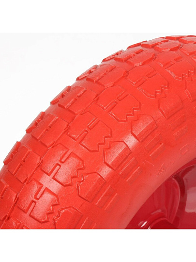 Колесо для тачки полиуретан PU, 4.00-6, не симметричная ступица, втулка D16 мм, Мастер Инструмент