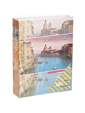 Фотоальбом 200 фото, 10 х 15 см, 4 дизайна, в ассортименте, Городские пейзажи, Y3-1403