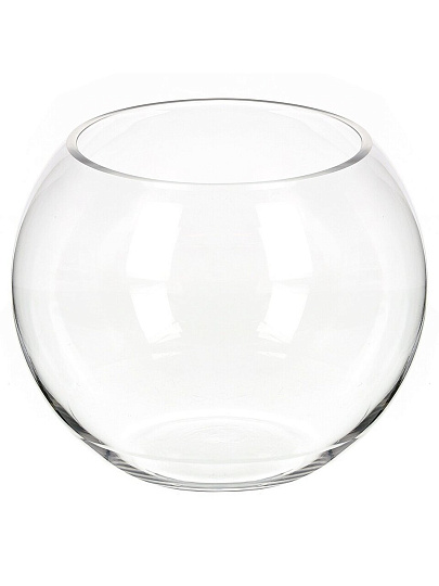 Ваза стекло, настольная, 18.8х21.3 см, Evis, Шаровая, 2069-В, 4 л, в декоративной сетке