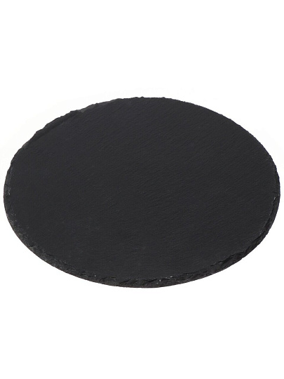 Блюдо камень, круглое, 25 см, черное, Черный камень, Y4-3205