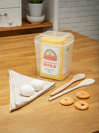 Банка для сыпучих продуктов, пластик, 1.7 л, с крышкой, Бытпласт, 431272301, бесцветная