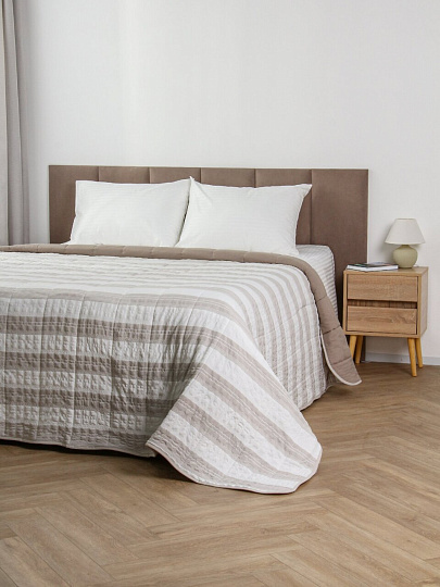 Покрывало евро, 220х240 см, 100%пэ, Silvano, Аура, бело-беж