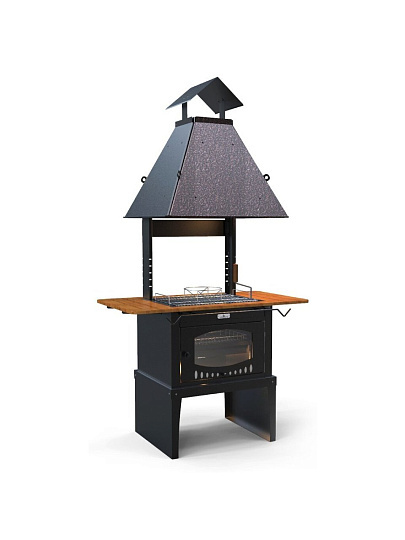 Гриль 1280х725х4300 мм, 2 мм, решетка-гриль, полка, дымоход, зонт, ВЗР2296, Suomi Grill, Grillux