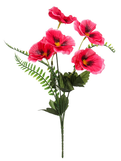 Цветок искусственный декоративный пасхальный, Анютины глазки, 5 головок, 35 см, в ассортименте, FP206