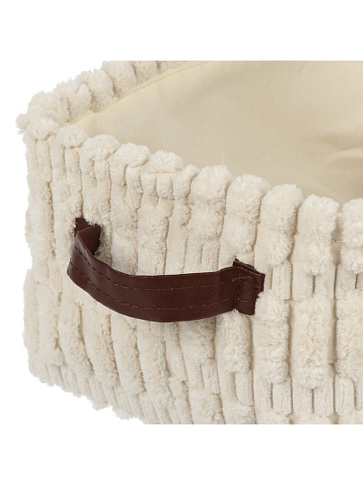 Корзина для хранения, 26х18х13 см, прямоугольная, фланель, белая, A190004