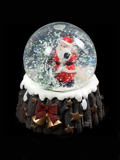 Фигурка декоративная Шар водяной со снегом, 7х7х9 см, с подсветкой, Y4-4232