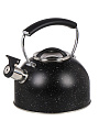Чайник нержавеющая сталь, 2.7 л, со свистком, ручка бакелитовая, Daniks, Черный мрамор, индукция, PR-2205 - фото 2