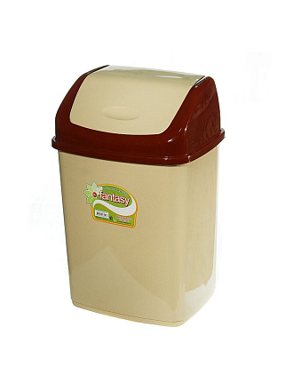 Контейнер для мусора пластик, 10 л, прямоугольный, плавающая крышка, в ассортименте, Dunya Plastik, Sympaty, 09402