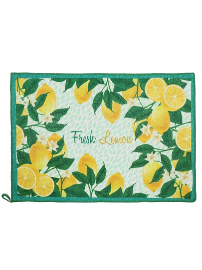 Полотенце кухонное 40х60 см, 100% полиэстер, Лимоны новые, Китай, Y9-193