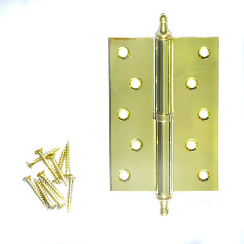 Петля для деревянных дверей, Apecs, 120х80 мм, правая, F-B-Steel-G-R, с подшипником, золото