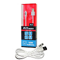 Кабель USB, AVS, IP-51, Apple Lightning, 1 м, белый, A78041S - фото 3