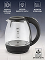 Чайник электрический JVC, JK-KE1516, черный, 1.7 л, 2200 Вт, скрытый нагревательный элемент, стекло - фото 2
