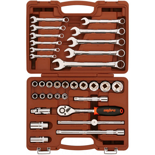 Набор слесарных инструментов Ombra, OMT33S, 1/2&quot;, 6-гранные, кейс, 33 предмета