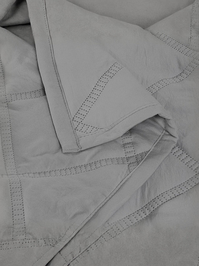 Покрывало евро, 240х260 см, 100% полиэстер, Silvano, Гранни, светло-серое