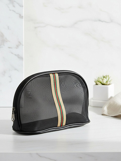 Косметичка 23.5х9.5х16 см, черно-золот, A080083, молния