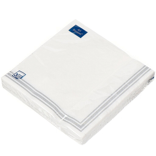 Салфетки бумажные Art bouquet, Рамка серебрянная, 20 шт, 3 слоя, 33х33 см, 37872