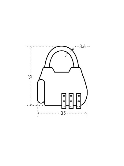 Замок навесной Аллюр, ВС1К-35/4 (HA806) CP, 10 151, блистер, кодовый, серебро