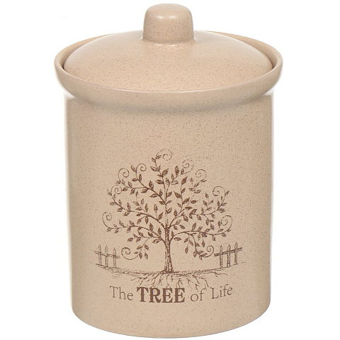 Банка для сыпучих продуктов керамическая Terracotta The TREE of Life TLY301-3-TL-AL, 8х16 см