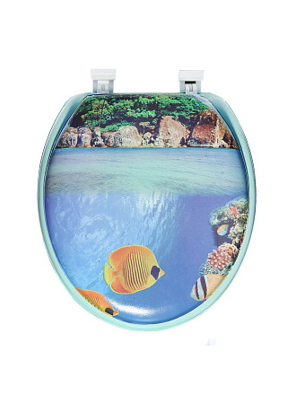Сиденье для унитаза пластик, мягкая, Океан, в ассортименте