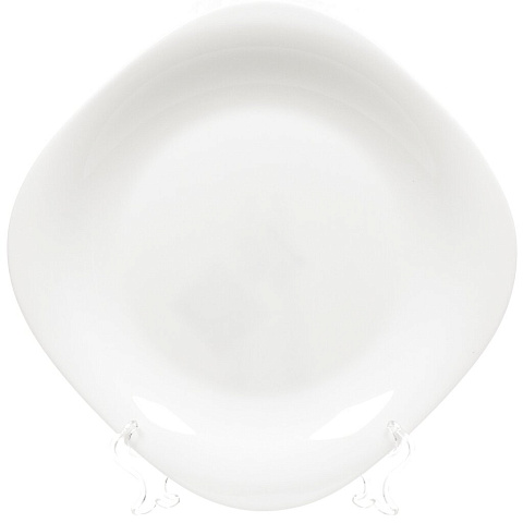 Тарелка обеденная, стеклокерамика, 26 см, квадратная, Белый Квадро, Daniks, FFP-115/NFP110T