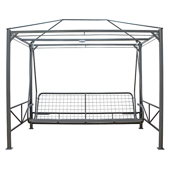 Качели садовые 4-местные, 256.5х143х233.5 см, 400 кг, Arno, Премиум, раскладываются в кровать, с москитной сеткой, бежевые, 2017-БС-61, металл