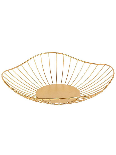 Ваза для фруктов, металл, 26х6 см, Y4-7654, золотая