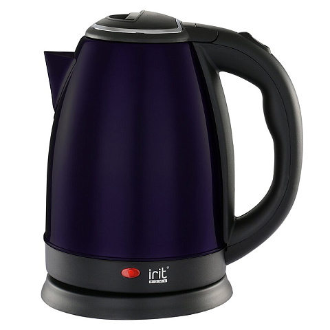 Чайник электрический Irit, IR-1355, черный, 2 л, 1500 Вт, скрытый нагревательный элемент, металл