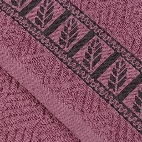 Полотенце кухонное махровое, 30х50 см, 450 г/м2, 100% хлопок, Barkas, Листопад, сухая роза, Узбекистан