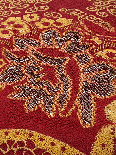 Покрывало 2-спальное, 200х180 см, 100% полиэстер, гобелен, Вензеля, терракот, Y8-1820-04