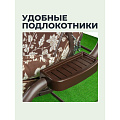 Качели садовые 3-местные, 238.2х136.5х180 см, 350 кг, София, раскладываются в кровать, с москитной сеткой, шоколадные, подушка, A28C.541, металл - фото 27
