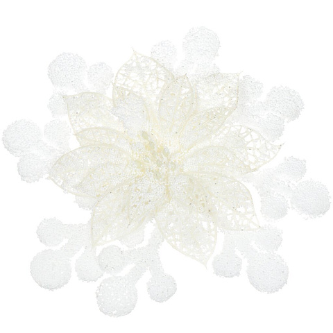 Елочное украшение Снежинка, белое, 19.5 см, пластик, SYXH18-028