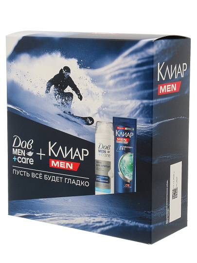 Набор подарочный для женщин, Дав, Men+Care, пена для бритья 200 мл, шампунь Клиар Men 200 мл