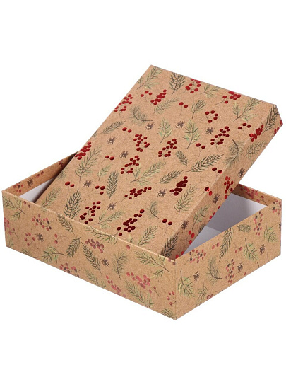 Коробка подарочная картон, 24.5х17.5х7 см, в ассортименте, Новый год, A470105