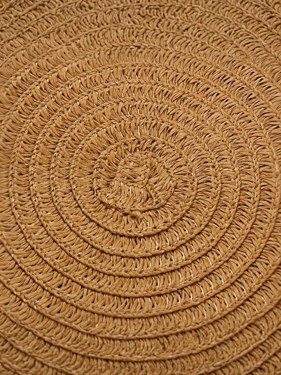 Салфетка сервировочная полимер, 38 см, круглая, бахрома, Y4-9665