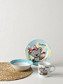 Набор посуды керамика, 3 шт, Медвежонок, тарелка 17.5см, салатник 15см/350мл, кружка 230мл, Daniks, C524 - фото 6