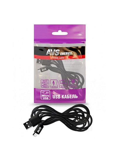 Кабель USB, AVS, MR-33, microUSB, 3 м, черный, A78975S