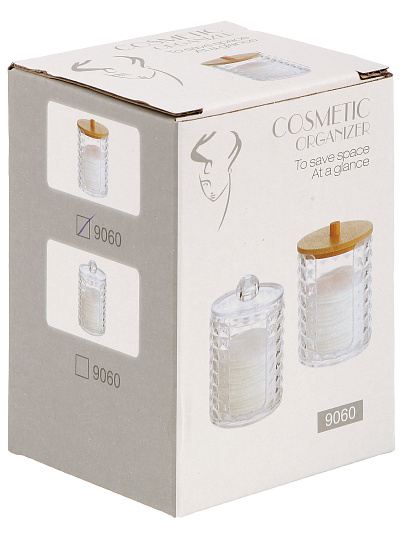 Контейнер для ватных дисков, круглый, 7х10.5 см, пластик, Y4-11322