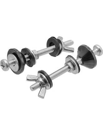 Крепление для унитаза к бачку, 2 шт, 80 мм, М6, с барашком, индивидуальная упаковка, MasterProf, ИС.131591