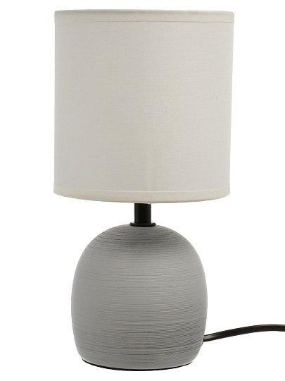 Светильник настольный E14, 40 Вт, серый с черным, абажур белый, Rivoli, Sheron, 7044-501, керамика